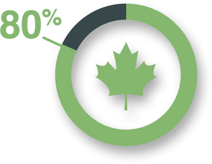 chart indicating 80% of Canadians