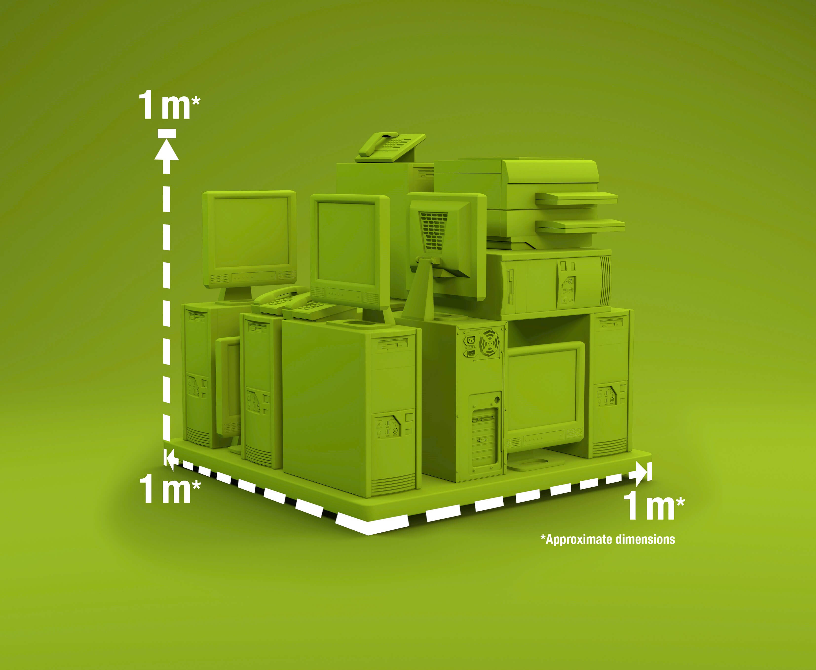 image of sample pallet with 1 by 1 by 1 metre