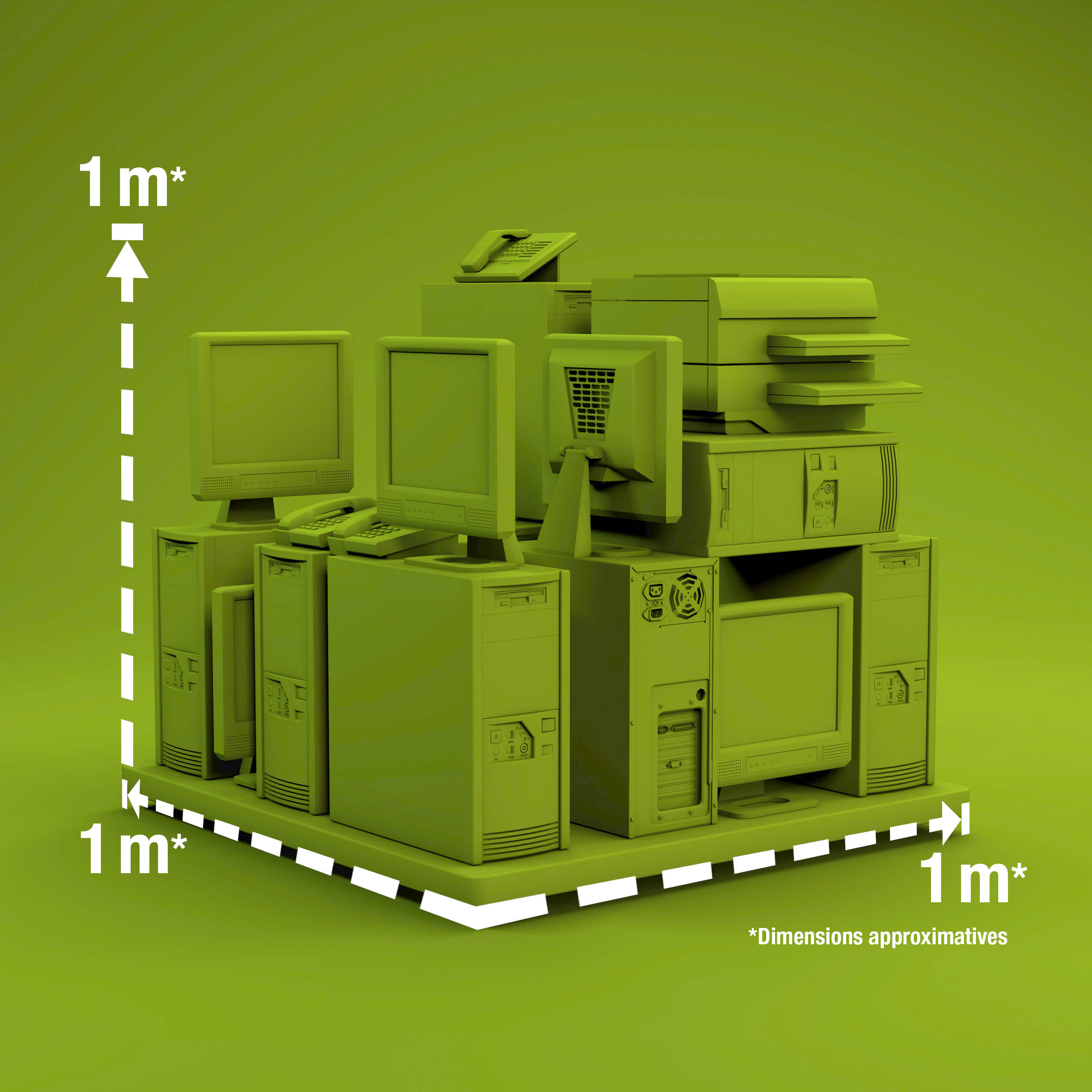 image of sample pallet with 1 by 1 by 1 metre